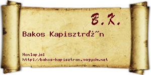 Bakos Kapisztrán névjegykártya